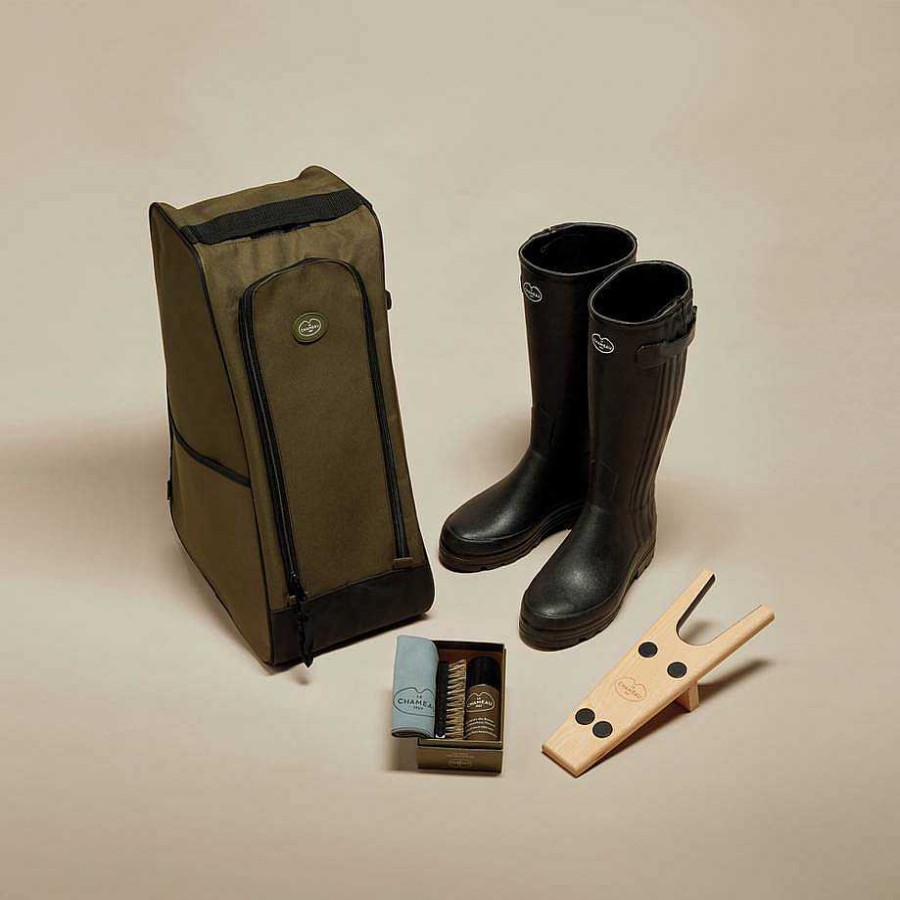 Le Chameau Boot Bags | Men'S Chasseur Neoprene Black Boot Bundle Accessories