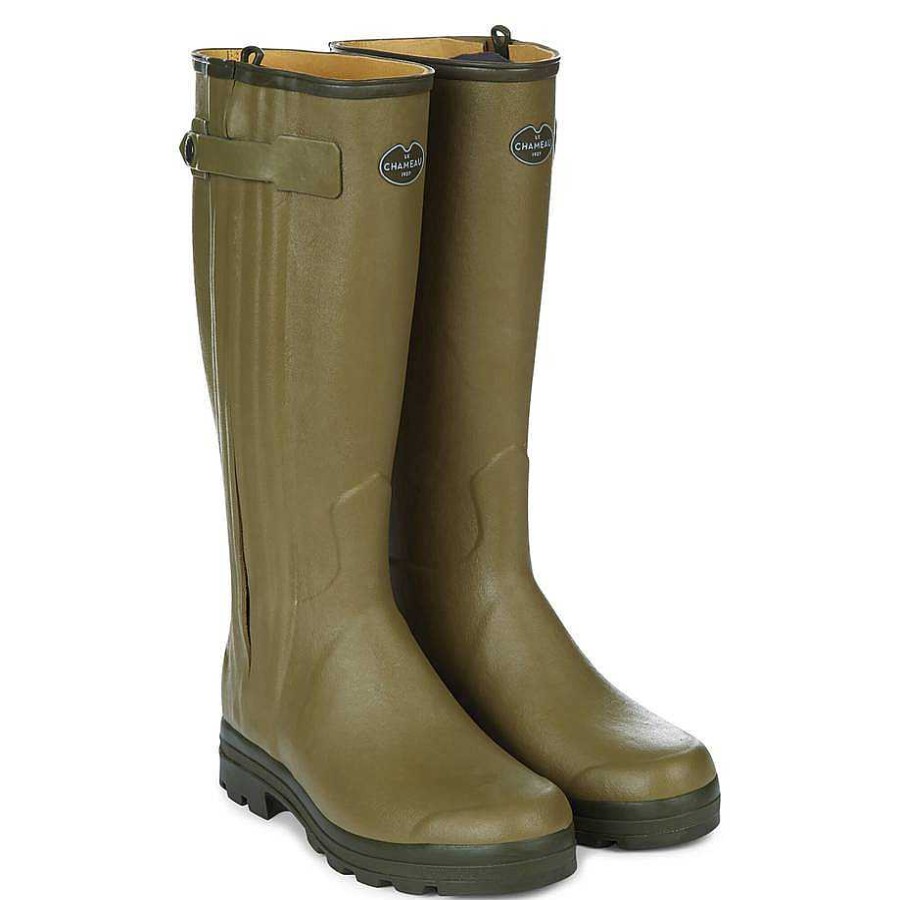 Le Chameau Tall Wellington Boots | Men'S Chasseur Leather Lined Boot