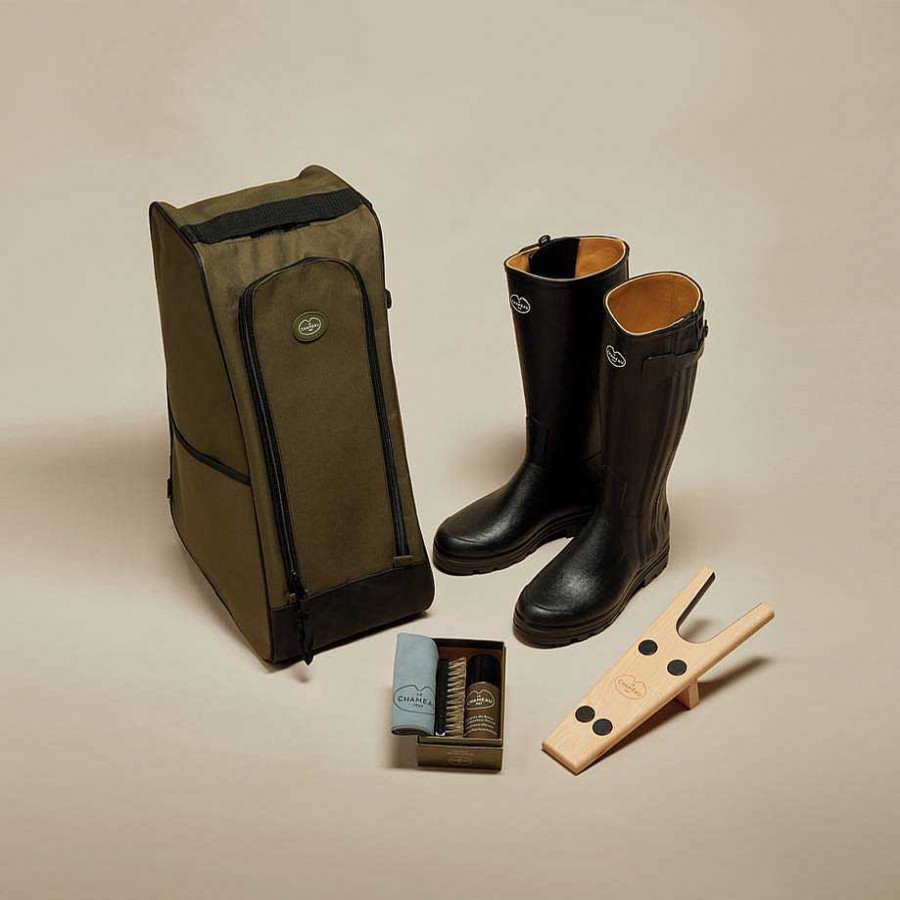 Le Chameau Boot Bags | Men'S Chasseur Leather Black Boot Accessories