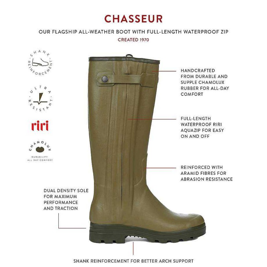 Le Chameau Tall Wellington Boots | Women'S Chasseur Leather Lined Boot