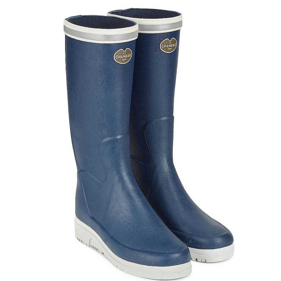 Le Chameau Short Wellies | Women'S Marine Evo Ponti Lined Boot Fishing