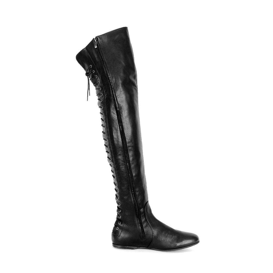 Fernando Berlin Everyday Darlings | Super Flat Over-The-Knee Boots With Lacing Standard Size