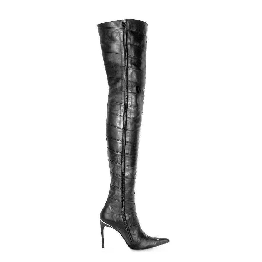 Fernando Berlin Dress To Impress | Thigh High Boots In Segmented Leather And Stiletto Heels Standard Size