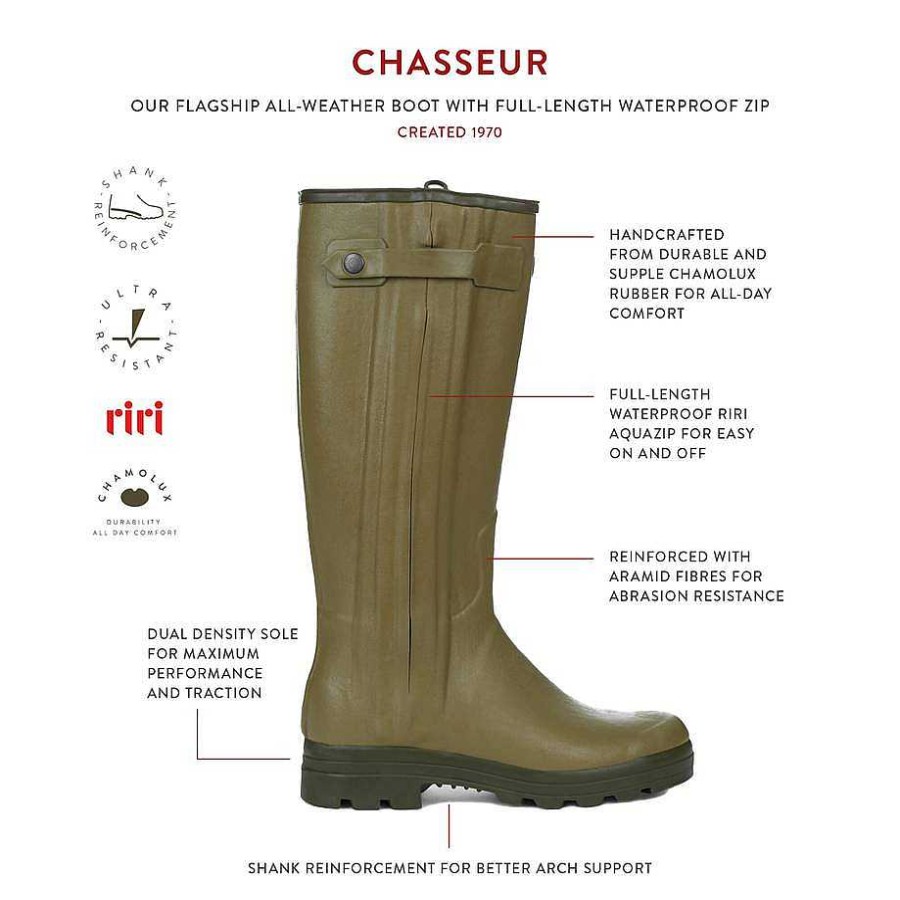 Le Chameau Tall Wellington Boots | Men'S Chasseur Leather Lined Boot