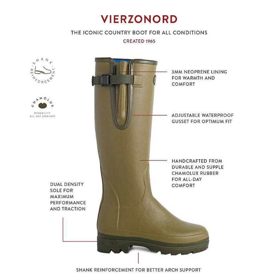 Le Chameau Tall Wellington Boots | Women'S Vierzonord Neoprene Lined Boot